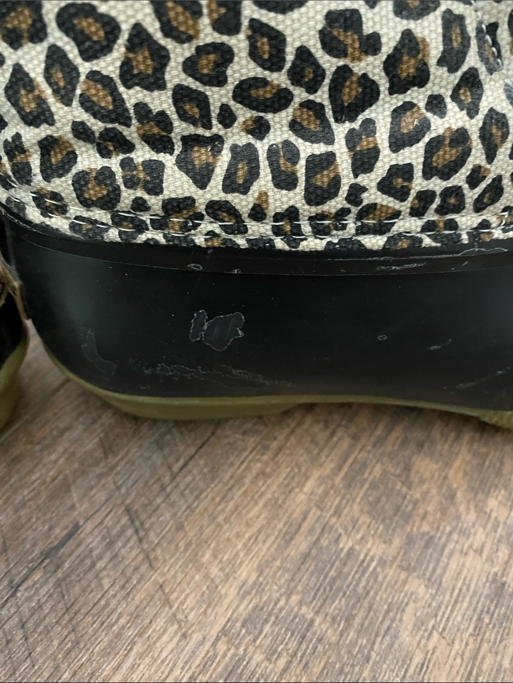 Sperry Leopard-Print Duck Boots with Black Rubber Lower - Picture 5 of 6